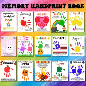 Handprint Memory Book Printable for PreK, Preschool Kindergarten 1st Grade Craft, Memory Book Handprint Art, Keepsake Craft, Poem Handprint