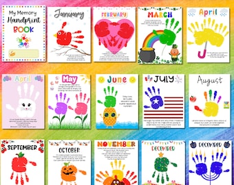 Handprint Memory Book Printable for PreK, Preschool Kindergarten 1st Grade Craft, Memory Book Handprint Art, Keepsake Craft, Poem Handprint