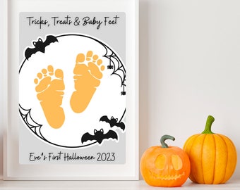 Baby's First 1st Halloween Customizable Footprint Art Craft, PRINTABLE | Cute Halloween Activity daycare Activity, DIY Keepsake UPDATED 2025