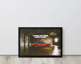 BMW E24 vintage stijl getekende ingelijste poster