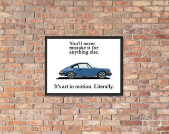 Vintage Porsche advertentie ingelijste poster