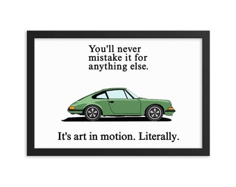 Vintage Porsche advertentie ingelijste poster