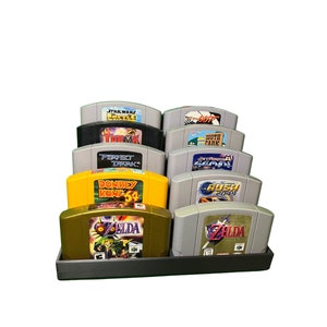 Stojak do przechowywania kartridży z grą N64 Nintendo 64 pochylony