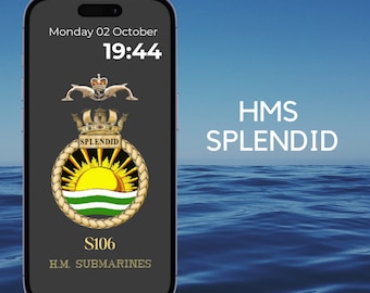 HMS Splendid (Android & iPhone) Mobile Phone wallpaper, veteran, Royal Navy, Submariner, dolphins, gift for veteran Submarines
