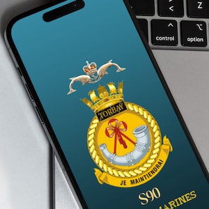 HMS Torbay (Android & iPhone) Mobile Phone wallpaper, veteran, Royal Navy, Submariner, dolphins, gift for veteran Submarines