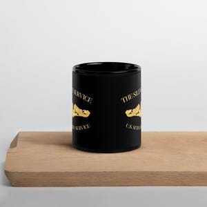 USN OFFICER subMARINER Schwarze glänzende Tasse