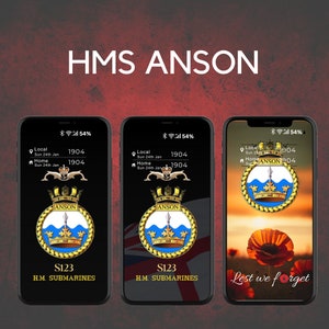 HMS ANSON (Android & iPhone) Mobile Phone Background, veteran, Royal Navy, Submariner, dolphins, gift for veteran Submarines
