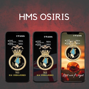 HMS OSIRIS (Android & iPhone) Mobile Phone Background, veteran, Royal Navy, Submariner, dolphins, gift for veteran Submarines O Boats