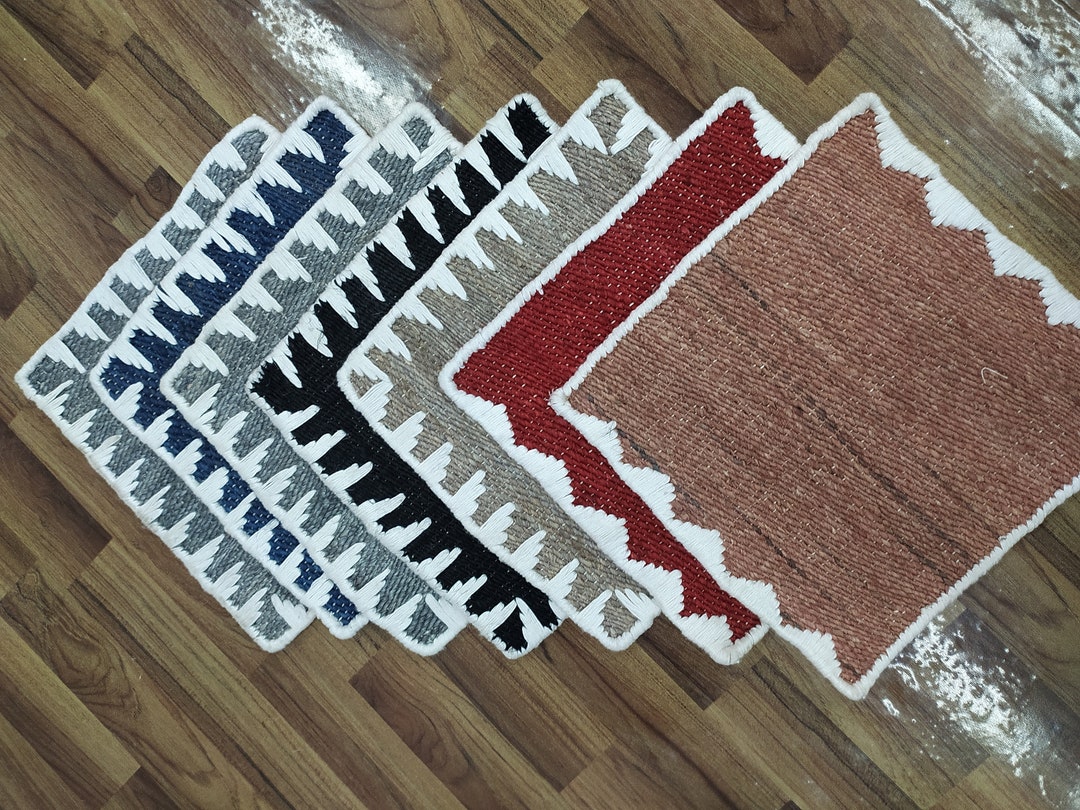 Solid Hand Made Jute Rug, Binding With Silk/viscos Small to Large