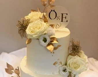 Premium Initials Caketopper - Wedding Cake - Engagement - Registry Office