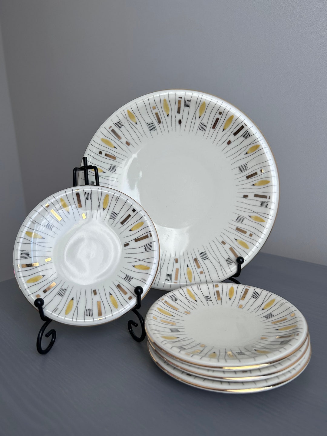 1950s Pastry Plate Snack Plate Set Bavaria Schirnding Etsy