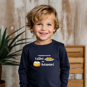 Hanukkah Long Sleeve Toddler Shirt, Long Sleeve Hanukkah Outfit, Hanukkah Outfit, Hanukkah gift image 1