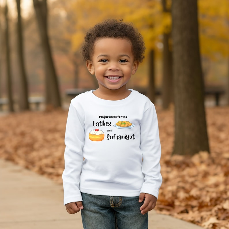 Hanukkah Long Sleeve Toddler Shirt, Long Sleeve Hanukkah Outfit, Hanukkah Outfit, Hanukkah gift image 4