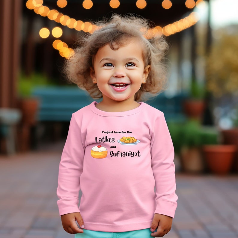 Hanukkah Long Sleeve Toddler Shirt, Long Sleeve Hanukkah Outfit, Hanukkah Outfit, Hanukkah gift image 3