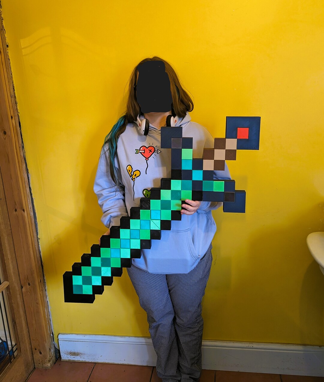 Minecraft Style Diamond Sword, Lifesize, Decoration 3d Printed - Etsy