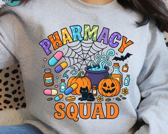 Pharmacy Squad Halloween PNG: Pharmacist T-Shirt Sublimation Design (Digital Download