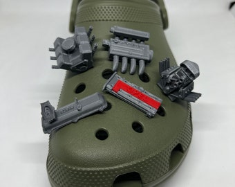 Motore a blocchi Croc per crocs, Jibbitz, Charm, Croc Engine Jibbitz, fascino motore per le tue Crocs, divertenti ciondoli coccodrillo per gli amanti delle auto