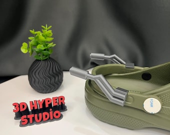 Dual Long Curved Exhaust Charm, Car-themed design, Fun charms for car lovers