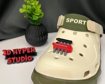 Engine H Slipper Decoration, Car-themed design, Engine Block Charm, Fun charms for car lovers