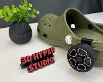 Spin Wheel Charm – Rotating Rim Slipper Upgrade (V2: Street Style Rim) – 1 Pair (2 Pieces)