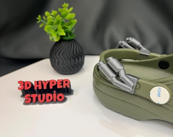 Dual Short Curved Exhaust Charm, Car-themed design, Fun charms for car lovers