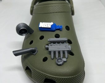 Croc Tuning Kit! | Engine, Exhaust, Nos, Turbo and Small Turbo for your Croc! | 3D Printed Funny Shoe Gift |