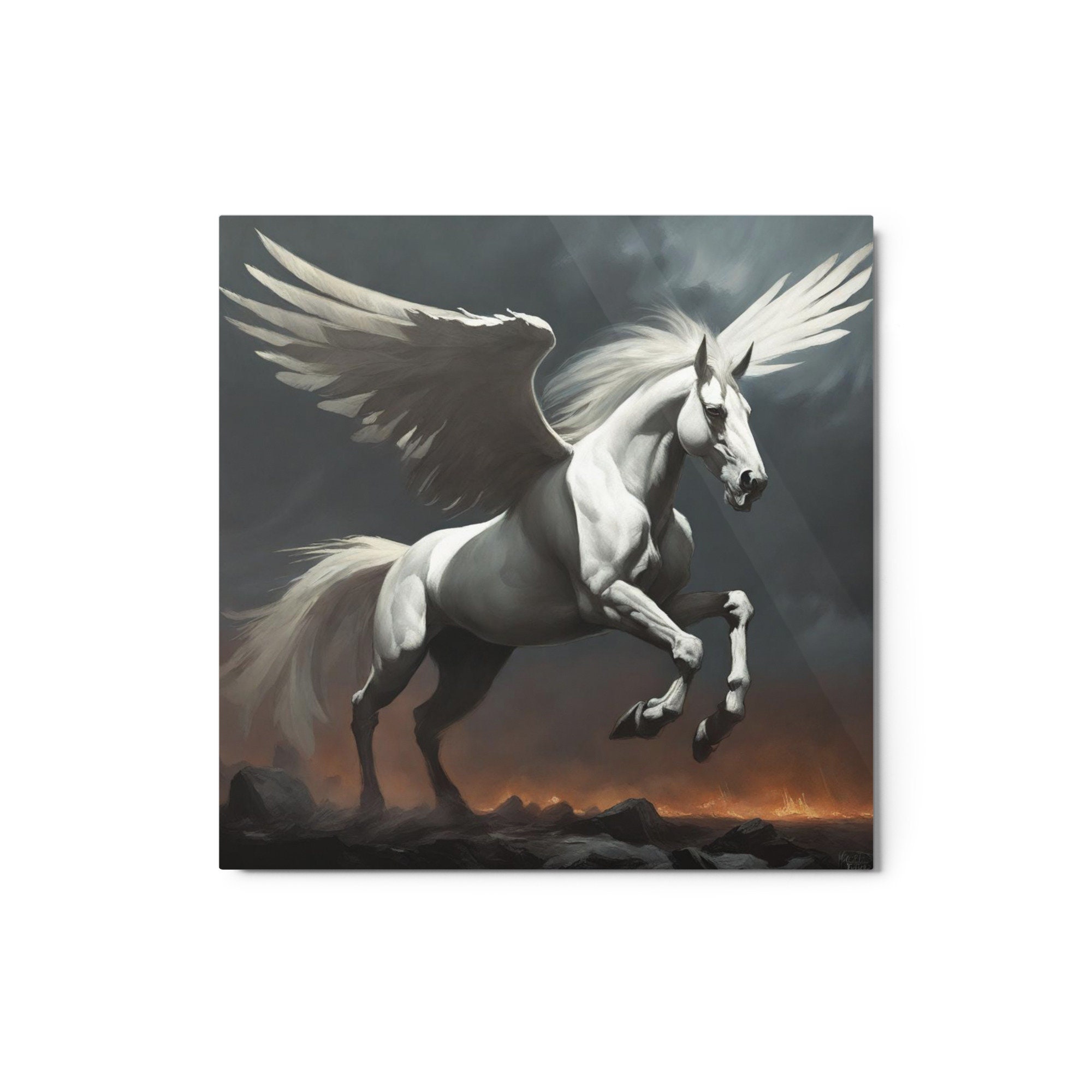 Pegasus Winged Horse Wall Art Gift Metal Print - Etsy