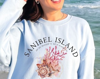 Sanibel Island Sweatshirt, Retro Florida Vacation Crewneck, East Coast Beaches, Travel Souvenir, Sanibel FL, A Shelling Coastal Sweater