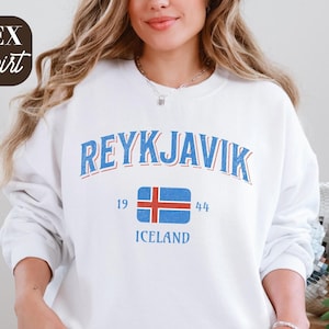 Felpa Reykjavik Varsity / Felpa Islanda Destination / Felpa Reykjavik Travel / Regali viaggio in Islanda /