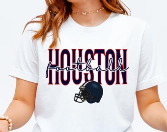 Houston Football Women Shirt, Bella Canvas 3001 Tee, Game Day T-Shirt for Her, Texan Fan Girl Outfit, Houston Football Tailgate Sunday Shirt