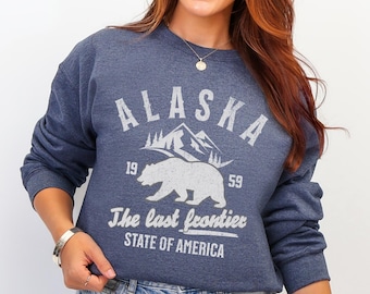 Felpa Alaska, girocollo Alaska Travel, felpa Moose Mountain, maglietta Alaska Cruise, pullover per avventure all'aria aperta, regalo Alaska