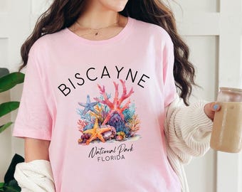 Camiseta del Parque Nacional Biscayne, camiseta de playa de Florida, camiseta de arrecife de coral, regalo para amantes del océano, camiseta de snorkel, camiseta de vida marina
