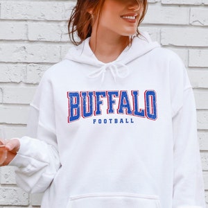 Buffalo Hoodie for Bill Fans, Bill Football Hooded Sweatshirt, Buffalo Football Game Day Sweater, Bill Fan Gift, Bill Football Hoodie