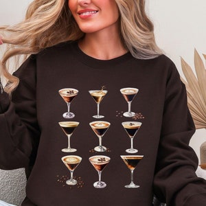Espresso Martini Sweatshirt, Signature Cocktail Lover Gift, Martini Sweatshirt for Girls Night Out, Martini Time Shirt, Cocktails Lover Gift