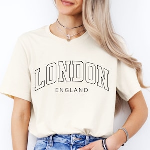 London Varsity Style Shirt, Vintage London UK, British Pullover Shirt, Holiday Vacation Patriotic Pride for College University T-Shirt