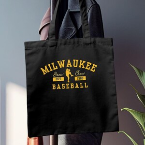Milwaukee Brauer Retro Tragetasche, Spieltag Baseballtasche, Retro Tasche, Bierbrauer Geschenk, wiederverwendbare sportliche Tragetasche, Tailgate Essential, Varsity Milwaukee Tragetasche