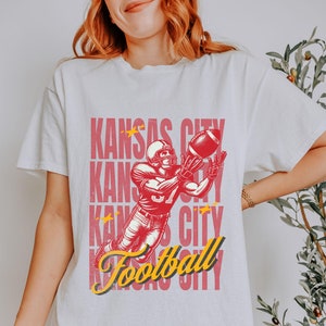 Kansas City Football Oversized Shirt | Chief Vintage Tee | Game Day KC Football Shirt | Sunday Tailgate Shirt | KC Football Crewneck Shirt