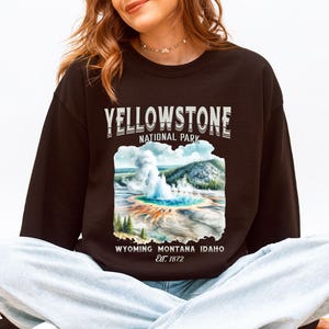 Yellowstone National Park Sweatshirt, Bison Hiking Pullover, National Park Crewneck, Granola Girl Sweater, Oversized Travel Gift