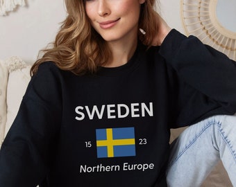 Felpa per le vacanze in Svezia, regalo per avventure nordiche, maglione Hygge, souvenir della Scandinavia, pullover Goteborg Malmo, abbigliamento per viaggi in famiglia in Europa