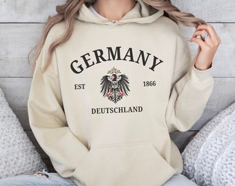 Germany Emblem, Deutschland Coat of Arms Unisex Hoodie, German Heraldic Varsity Top, Vintage Aesthetic College Hoodie, National Symbol Pride