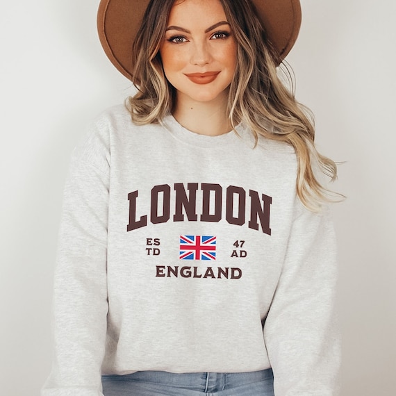 London Varsity Crewneck Sweatshirt - Vintage British Souvenir 