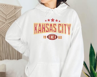 Kansas City Football Hooded Sweatshirt - Chief Game Day  Pullover Hoodie, Retro Chief Tailgate Hoodie, Kansas City Pride, Chief Fan Gift