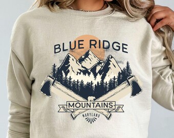 Blue Ridge Mountains Sweatshirt | Smoky Mountains crewneck | Virginia East Coast Outdoors Hiking Shirt | Gift for Hiker Vacation Sweatshirt