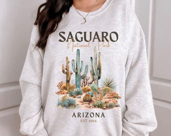 Saguaro Arizona Crewneck Sweatshirt | Saguaro Cactus Pullover | Hiking Shirt and Arizona Souvenir | Family Trip Shirt | Saguaro Arizona Gift