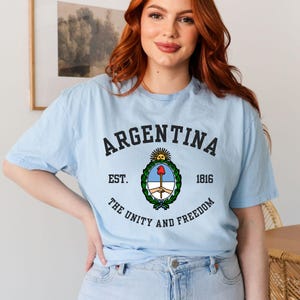 Argentina Coat of Arm Shirt, Argentina Emblem Tee, South America Travel Gift, Buenos Aires Travel Souvenir, Argentina Pride Unisex Shirt