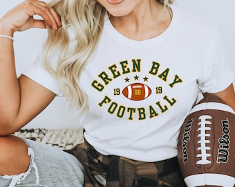Maillot de football rétro Green Bay, pull ras du cou de football Varsity Packer, chemise Green Bay Game Day, cadeau de fan Packer hayon