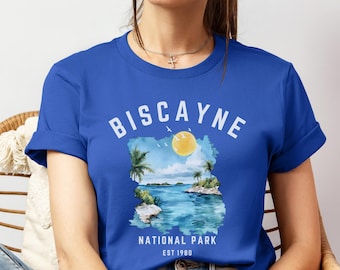 Camiseta del Parque Nacional Biscayne, Camiseta de Parques Nacionales de Florida, Camiseta de Biscayne, Florida, Regalo para amantes de la naturaleza, Camiseta de senderismo, Camiseta de viaje de Florida