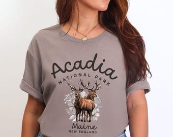Acadia National Park Shirt, Bella Canvas 3001, Maine Hiking Tee, National Park Travel Shirt,  Acadia Vacation Gift, Acadia Camping Shirt
