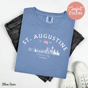 St Augustine Florida Skyline Comfort Colors Shirt, , Florida Travel Shirt, St Augustine Souvenir, Florida Vacation Tee
