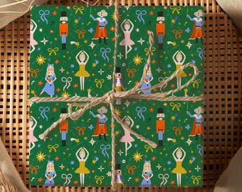 Fairytale Christmas Gift Wrap | Coquette Holiday Paper Roll | Wrap Paper Roll | Vintage Christmas Wrap Paper | Enchanted Holiday Gift Wrap
